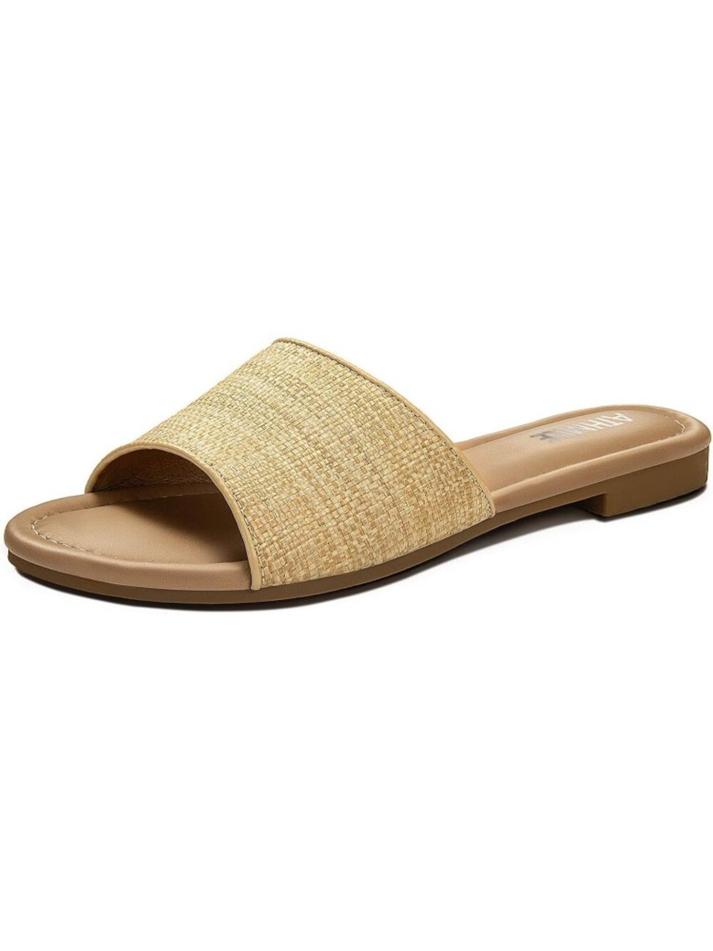Women's Raffia Summer Casual One Band Open Toe Slide Comfortable walking Slipper